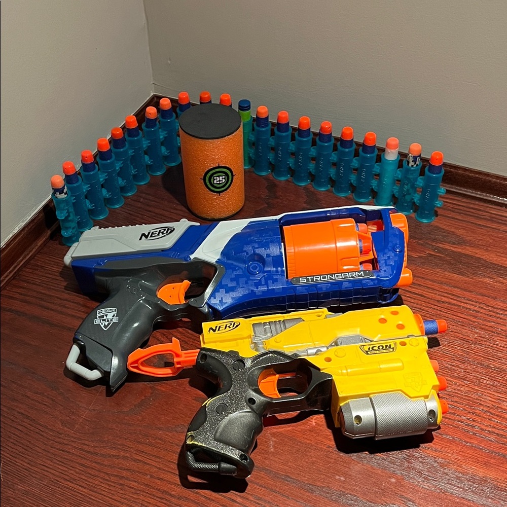 Nerf Blaster Duo - Blue, Yellow, and Orange (4pc)